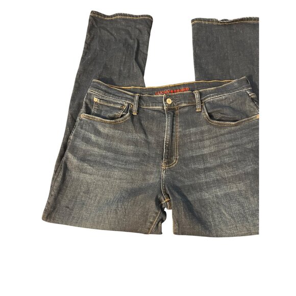 Lucky Brand Mens Relaxed Straight Jeans W36 L32 Mid-Rise Denim Dark Wash - Picture 1 of 5